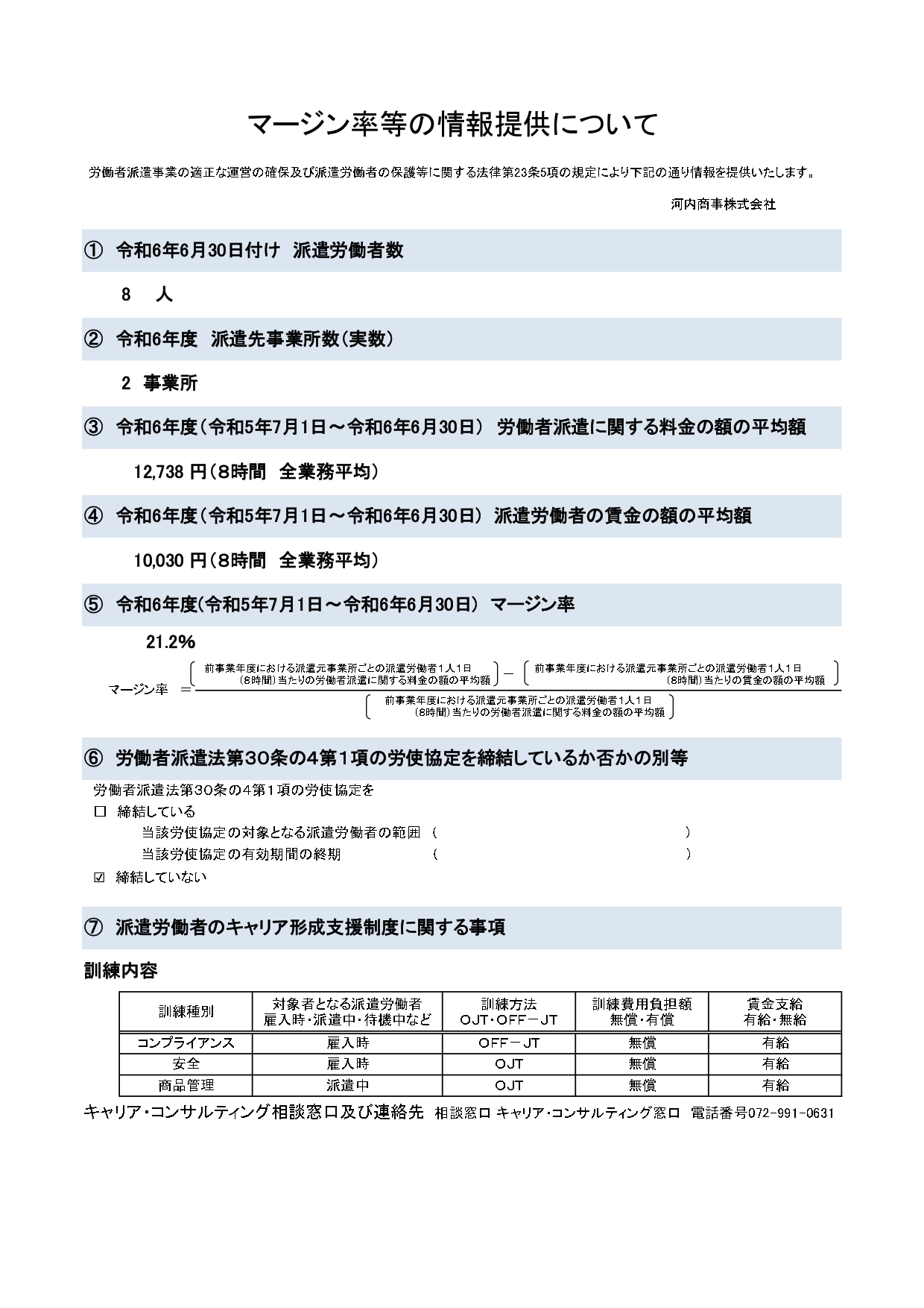 マージン率等の情報提供について