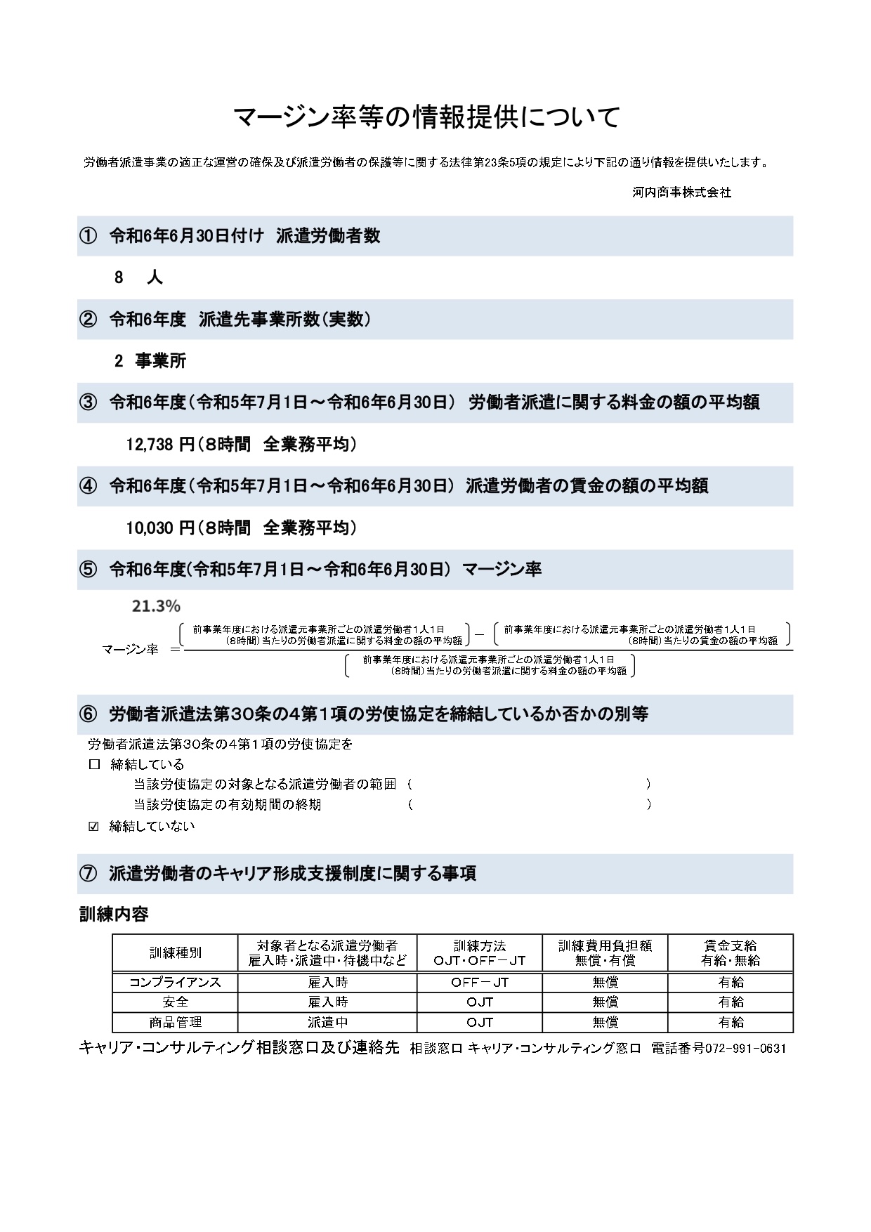 マージン率等の情報提供について